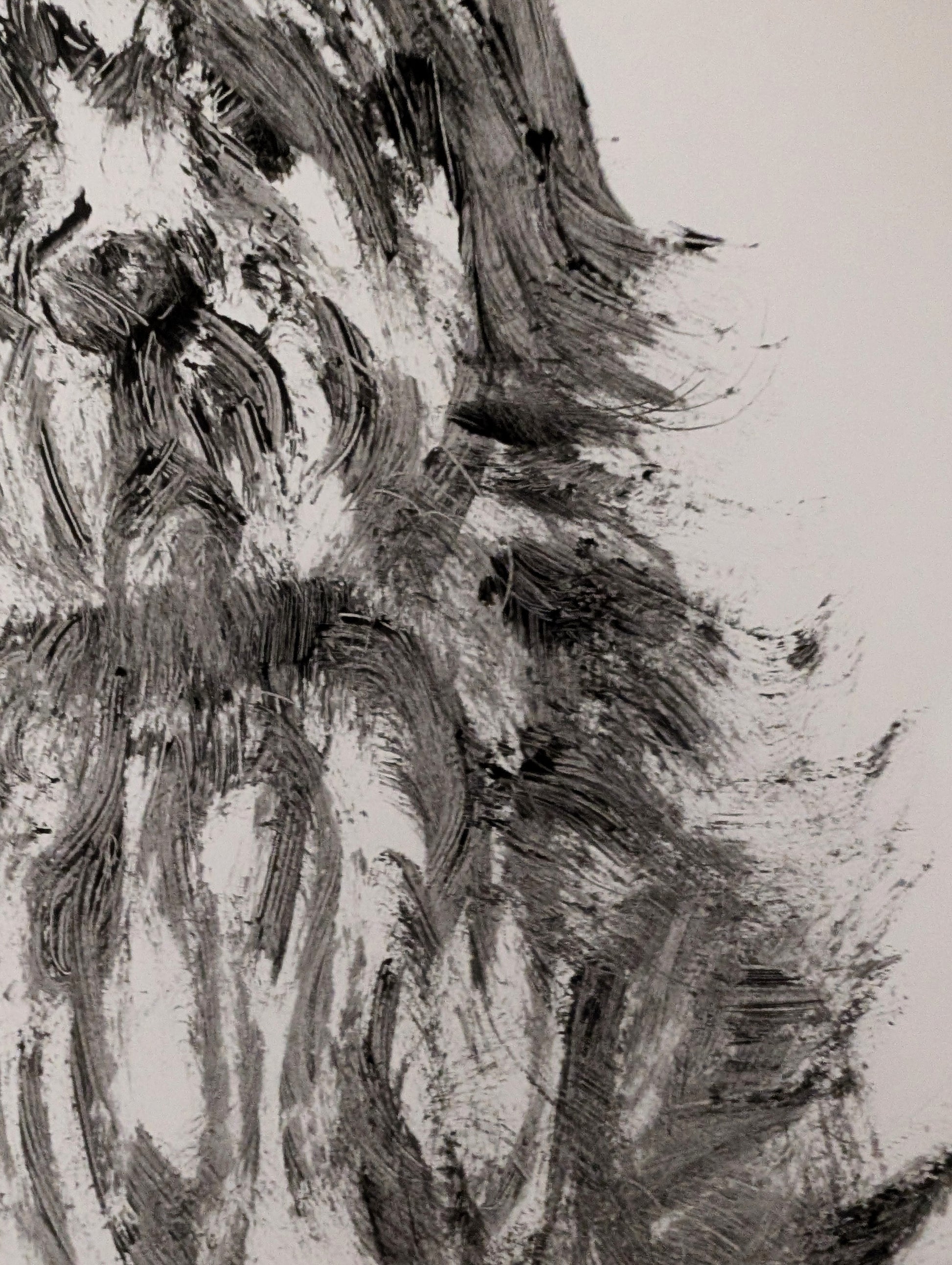 Dog White Background Mascara Drawing Illustration Sketch Make Up Art A3 Size Unframed - Unorthodox Zoo