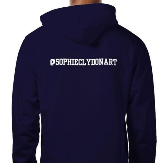 Flipping Shark-tastic Unisex Hoodie Dark Navy Blue With Light Blue